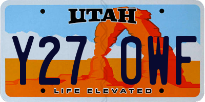 UT license plate Y270WF