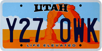 UT license plate Y270WK