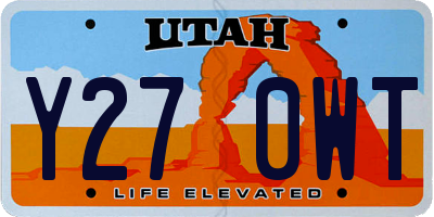 UT license plate Y270WT