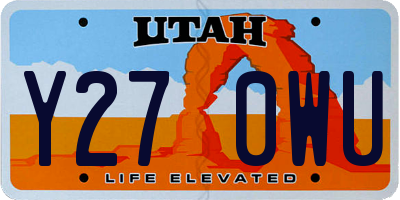 UT license plate Y270WU