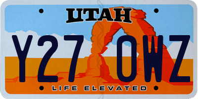 UT license plate Y270WZ