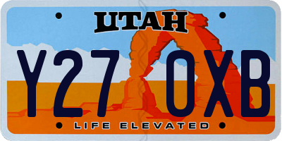 UT license plate Y270XB