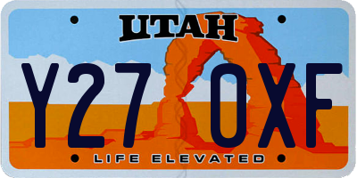 UT license plate Y270XF