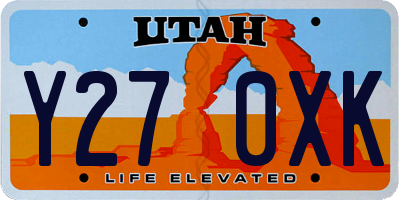 UT license plate Y270XK