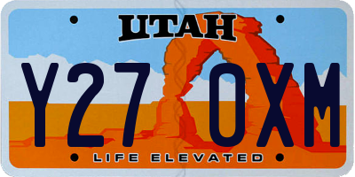 UT license plate Y270XM