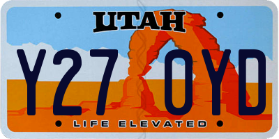 UT license plate Y270YD