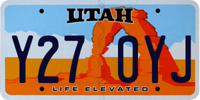 UT license plate Y270YJ