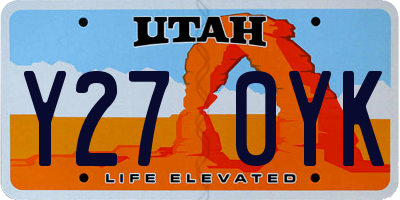 UT license plate Y270YK