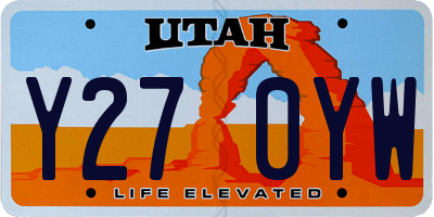 UT license plate Y270YW