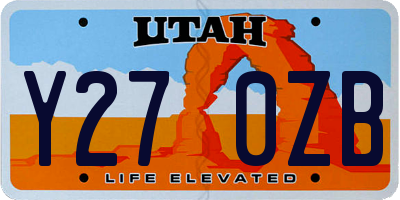 UT license plate Y270ZB