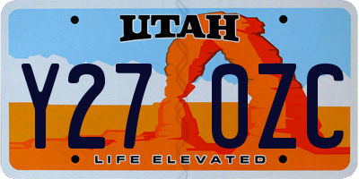 UT license plate Y270ZC
