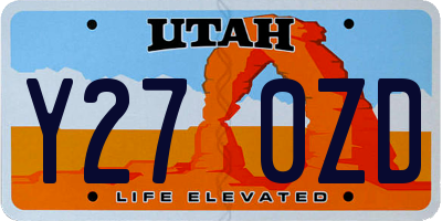 UT license plate Y270ZD