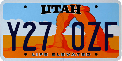 UT license plate Y270ZF