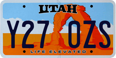 UT license plate Y270ZS
