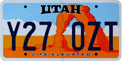 UT license plate Y270ZT