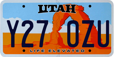UT license plate Y270ZU