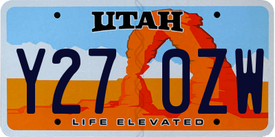 UT license plate Y270ZW