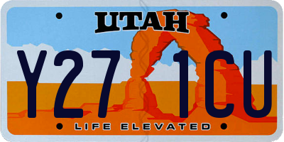UT license plate Y271CU