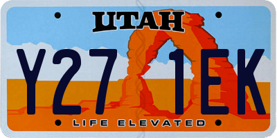 UT license plate Y271EK