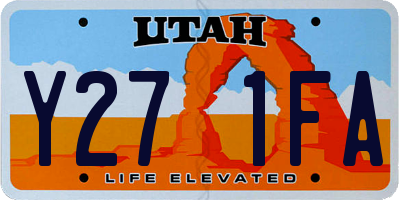 UT license plate Y271FA