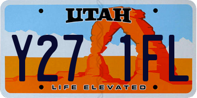 UT license plate Y271FL