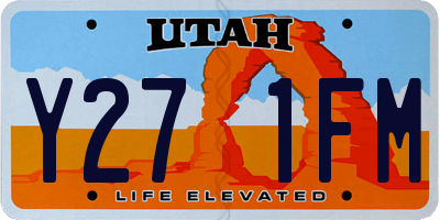 UT license plate Y271FM