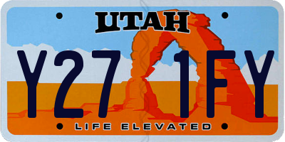 UT license plate Y271FY