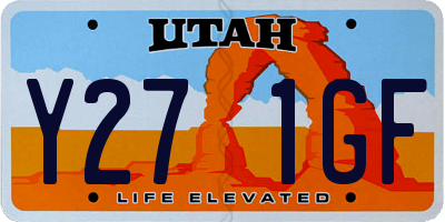 UT license plate Y271GF