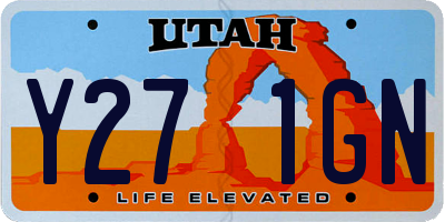 UT license plate Y271GN