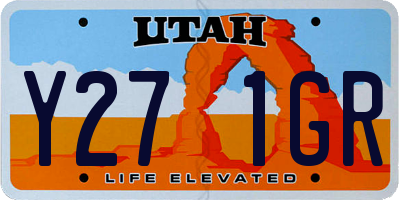 UT license plate Y271GR