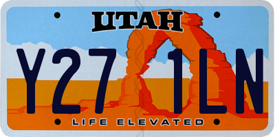 UT license plate Y271LN