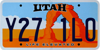 UT license plate Y271LO