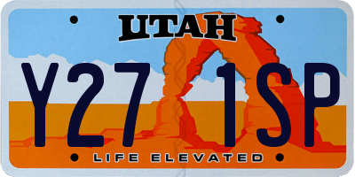 UT license plate Y271SP