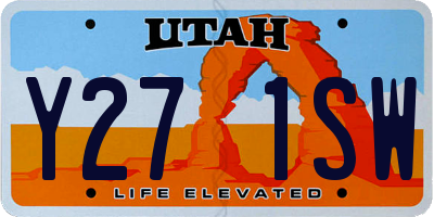 UT license plate Y271SW