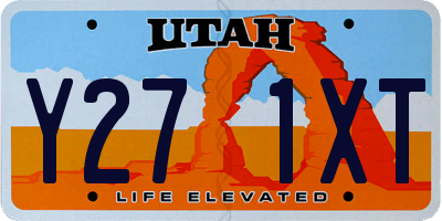 UT license plate Y271XT