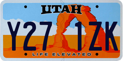 UT license plate Y271ZK