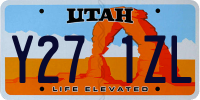 UT license plate Y271ZL