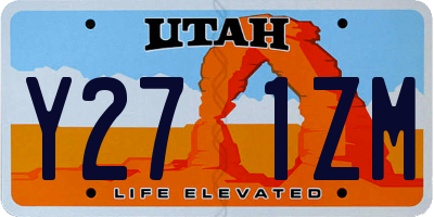 UT license plate Y271ZM