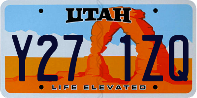 UT license plate Y271ZQ