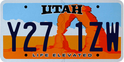 UT license plate Y271ZW