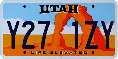 UT license plate Y271ZY