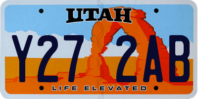 UT license plate Y272AB