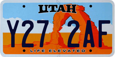 UT license plate Y272AF