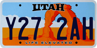 UT license plate Y272AH