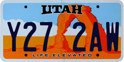 UT license plate Y272AW