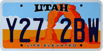 UT license plate Y272BW