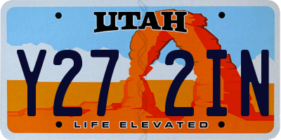 UT license plate Y272IN