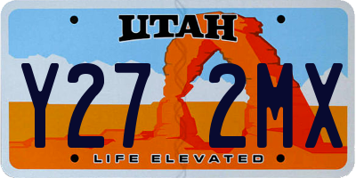 UT license plate Y272MX