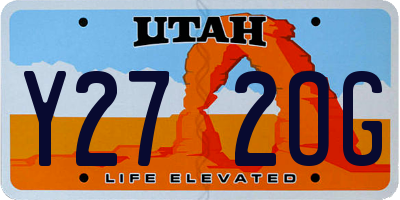 UT license plate Y272OG