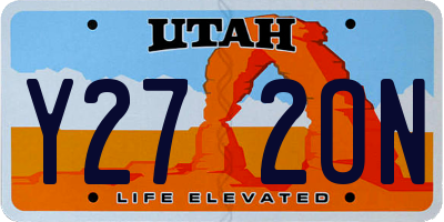 UT license plate Y272ON
